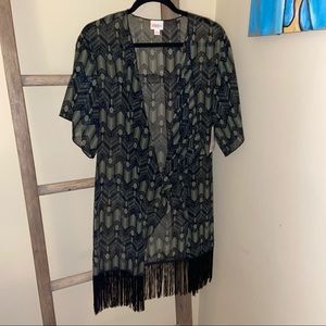 NWT LuLaRoe Monroe Kimono - Green & Black